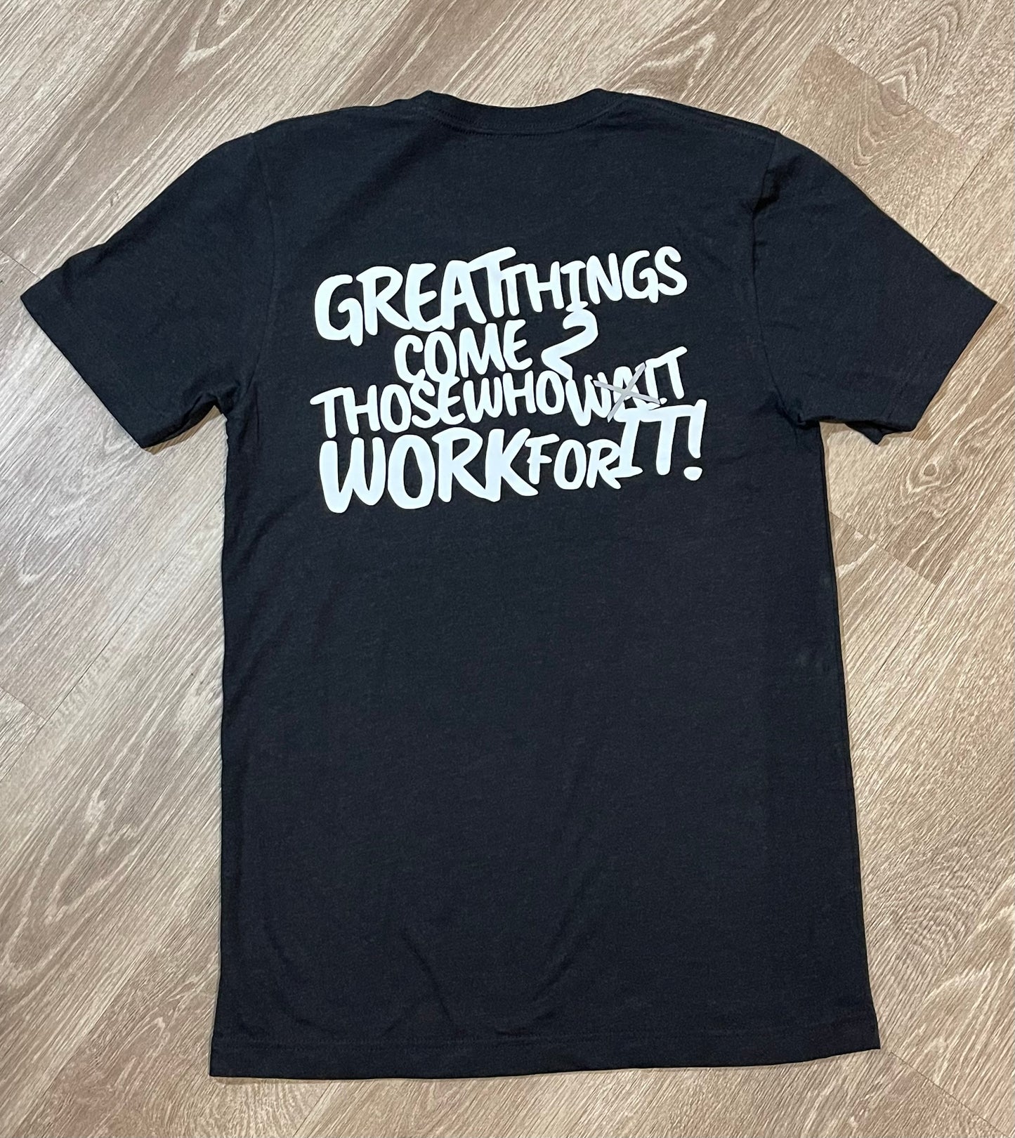 Heather Black “GREAT THINGS” T-Shirt